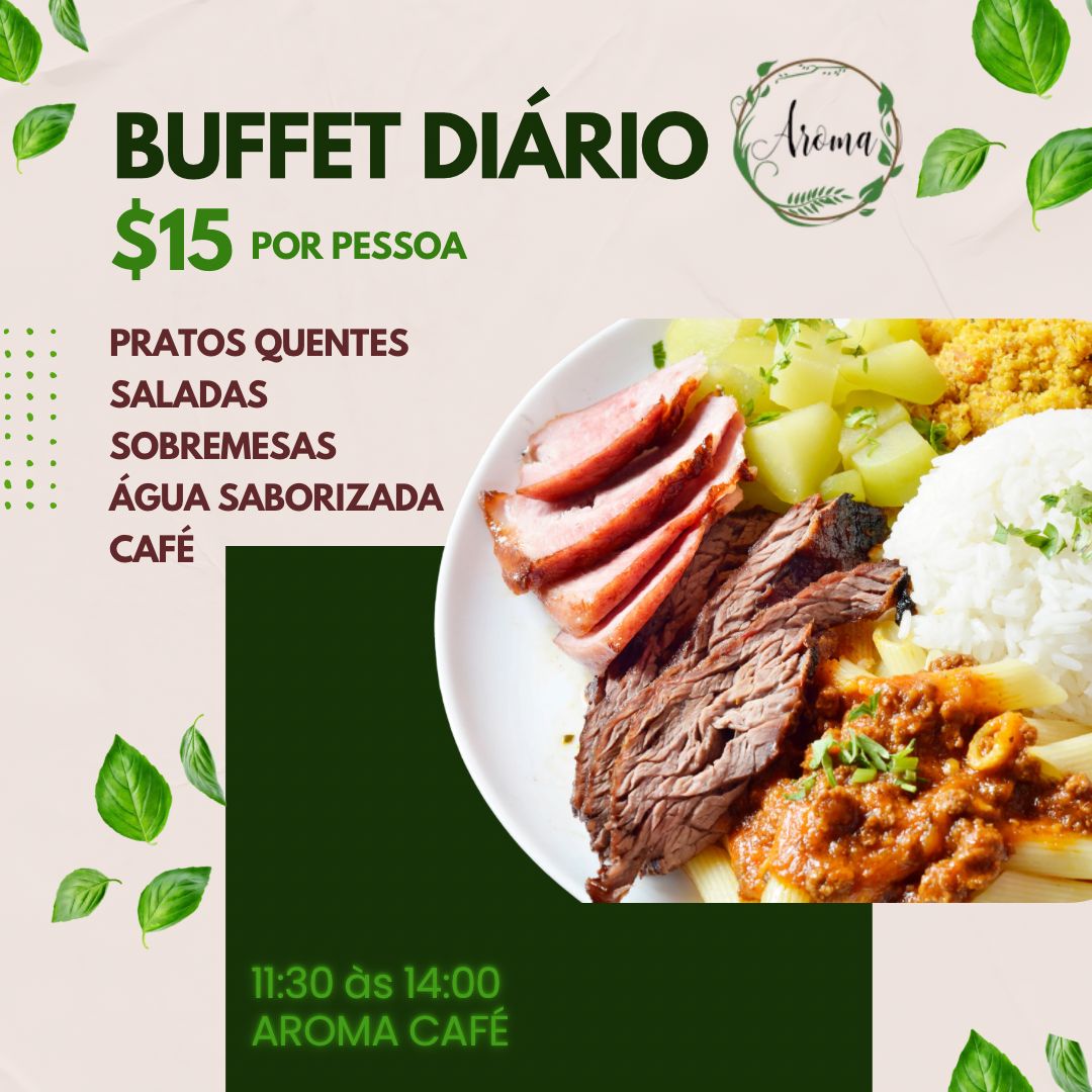 Buffet diário do Aroma Café